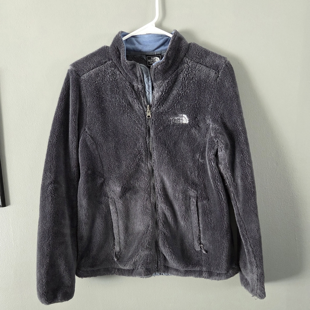 The North Face Charcoal Gray Womens Fuzzy Soft Fleece Jacket Size Small